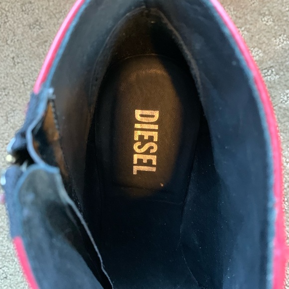 Diesel red leather wedge booties - Picture 7 of 14